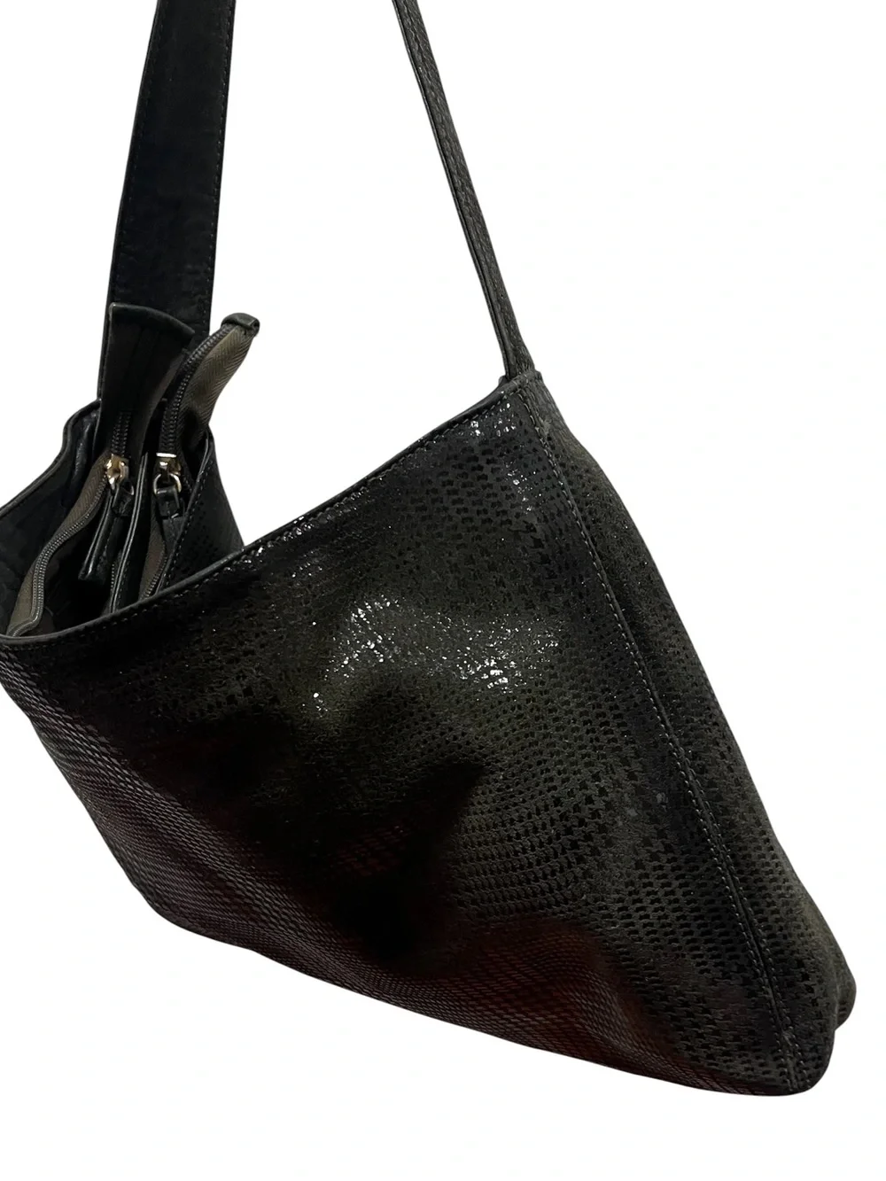 Marco Bucciani Made in Italy dark green leather sparkle Hobo Shoulder Bag